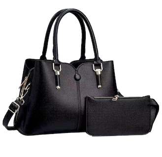 Foto 1 | Bolsas De Mujer Crossbody Bandolera Cartera Casual Vintage 2 Pzs Negro