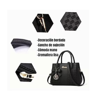 Foto 3 | Bolso Mano Tote Bolsa Mochila Mujer Gran Capacidad Ligero Negra