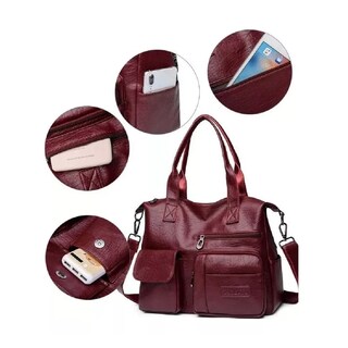 Foto 2 | Bolso Bandolera De Cuero Pu De Gran Capacidad Para Mujer