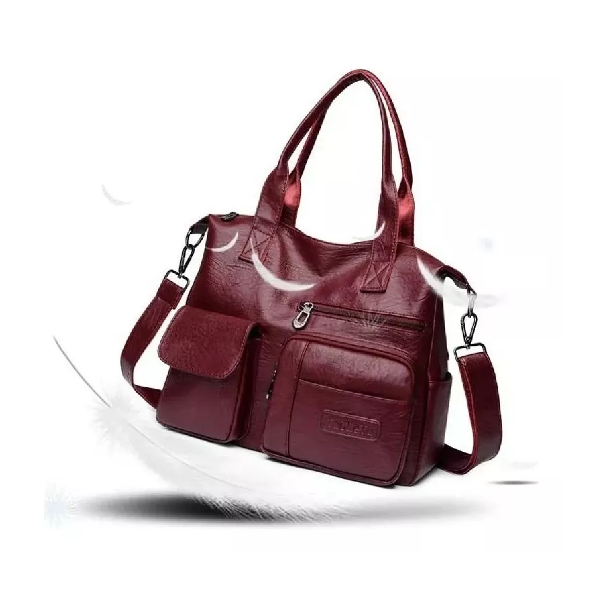 Foto 4 | Bolso Bandolera De Cuero Pu De Gran Capacidad Para Mujer
