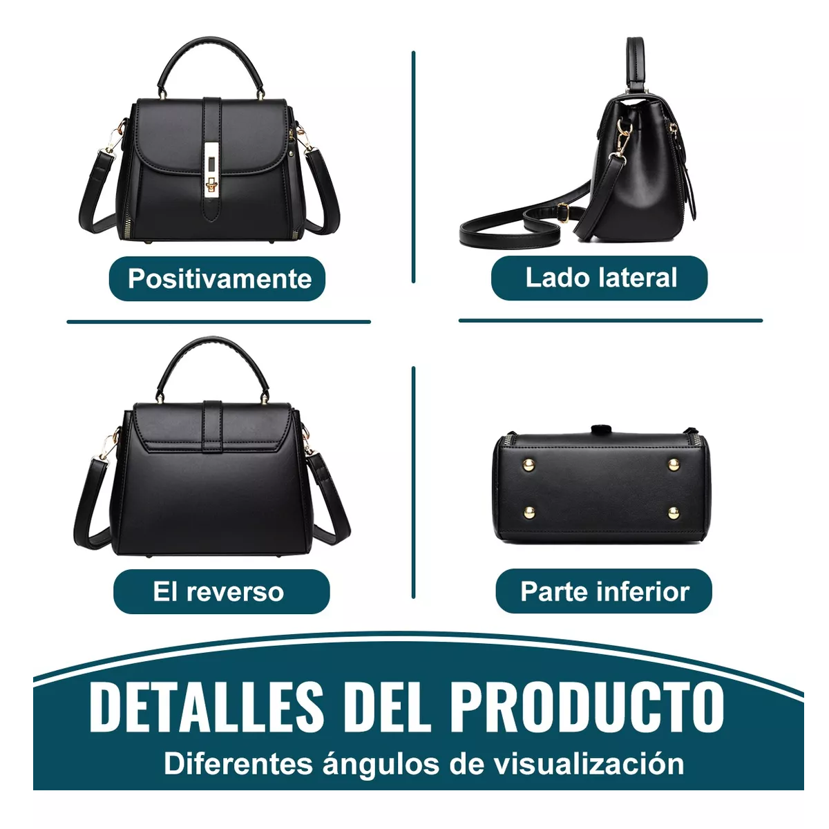 Foto 4 pulgar | Bolsa Mujer Impermeable Tote Crossbody Bandolera De Pu