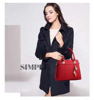 Foto 2 | Bolso Para Mujer Moda Lujo Elegante Hombro Oblicuo, Rojo