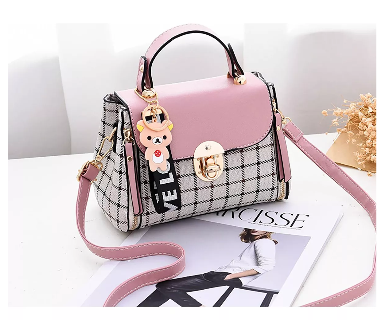 Foto 4 pulgar | Bolso Antirrobo De Hombro De Mujer Rosa