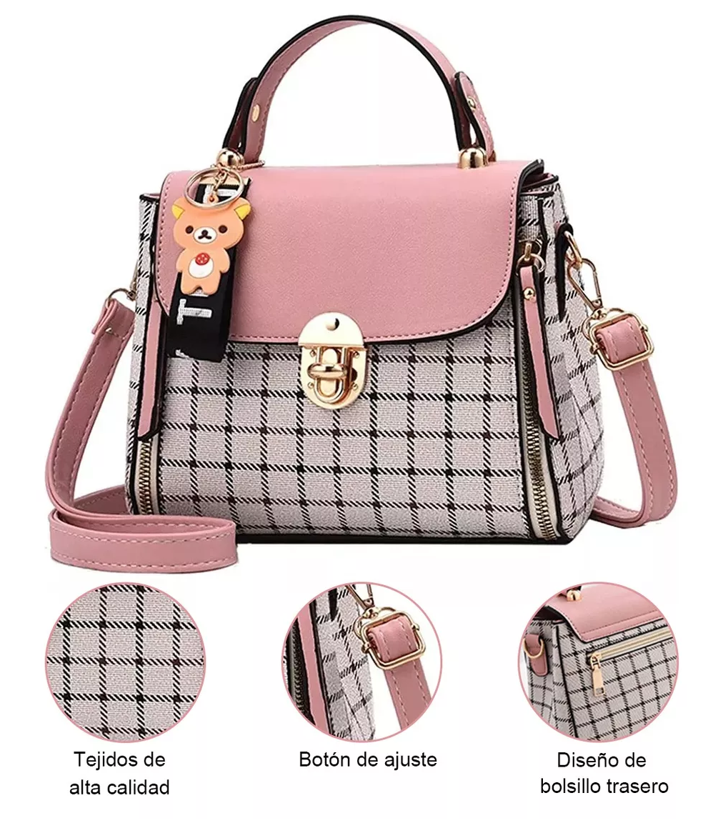 Foto 5 pulgar | Bolso Antirrobo De Hombro De Mujer Rosa