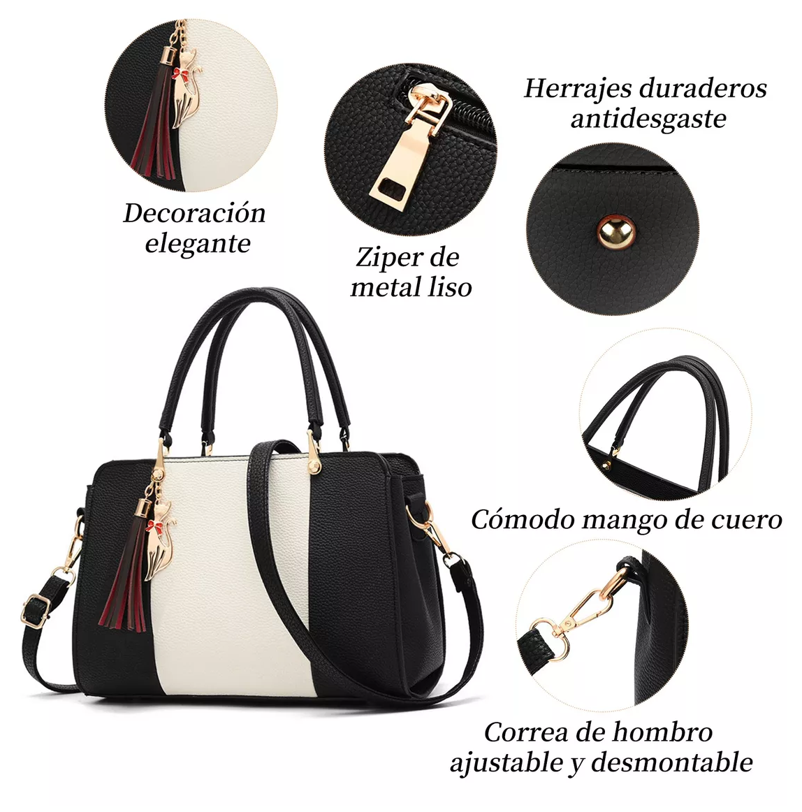 Foto 5 pulgar | Bolsa De Mujer Moda Cartera Crossbody Cosmetiquera Tote Pu