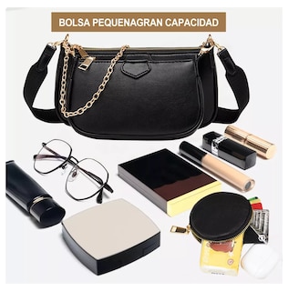 Foto 2 | Bolsa 3 En 1 Moda Mujer Bandolera Crossbody Monedero Cartera