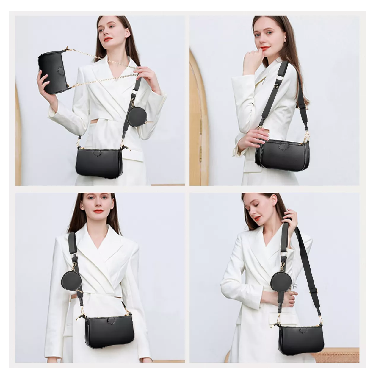 Foto 6 pulgar | Bolsa 3 En 1 Moda Mujer Bandolera Crossbody Monedero Cartera