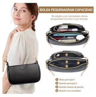 Foto 6 | Bolsa 3 En 1 Moda Mujer Bandolera Crossbody Monedero Cartera
