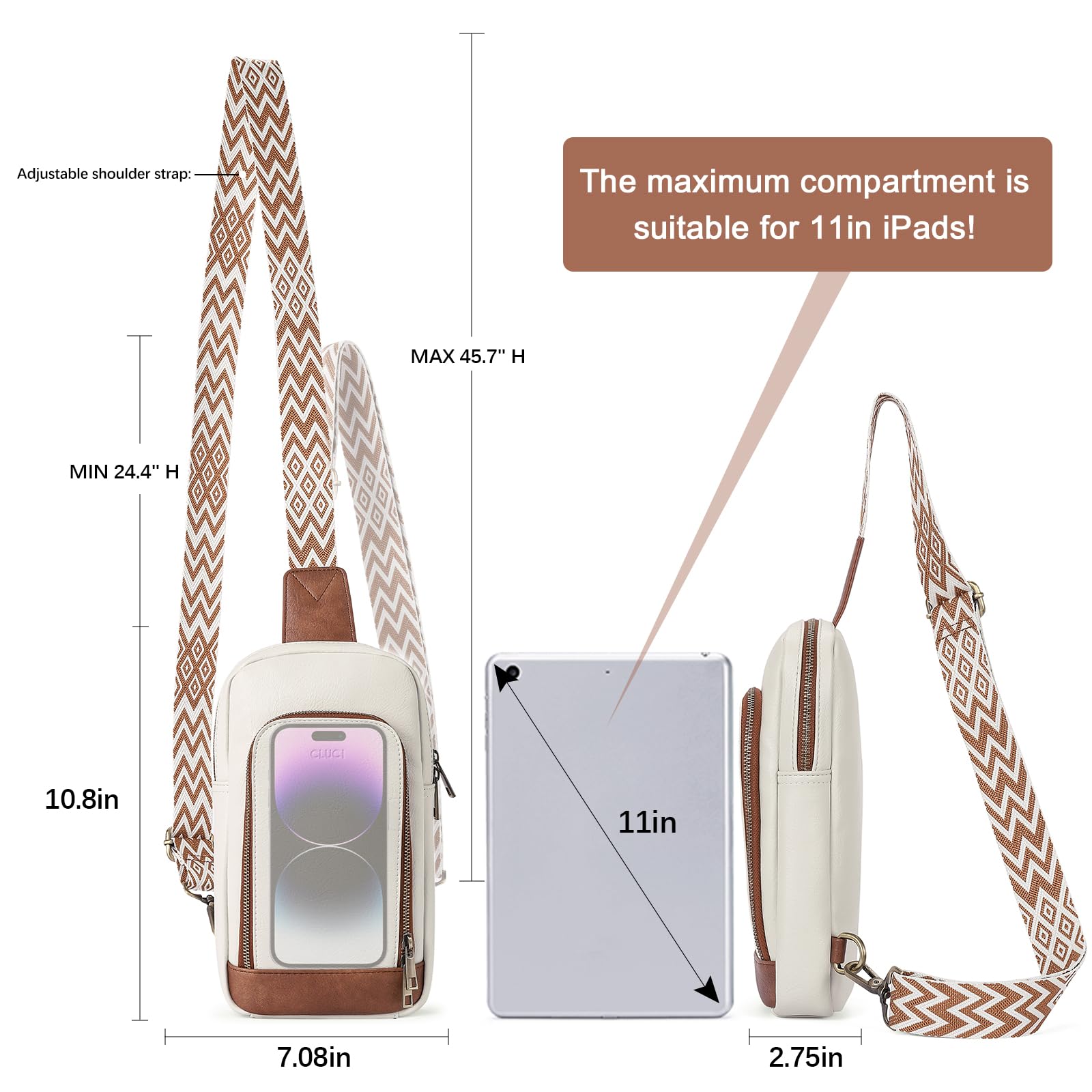 Foto 5 pulgar | Bandolera Cluci Beige para Mujer-Venta Internacional
