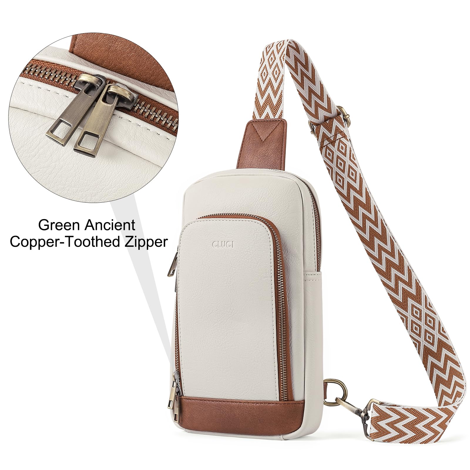 Foto 7 pulgar | Bandolera Cluci Beige para Mujer-Venta Internacional