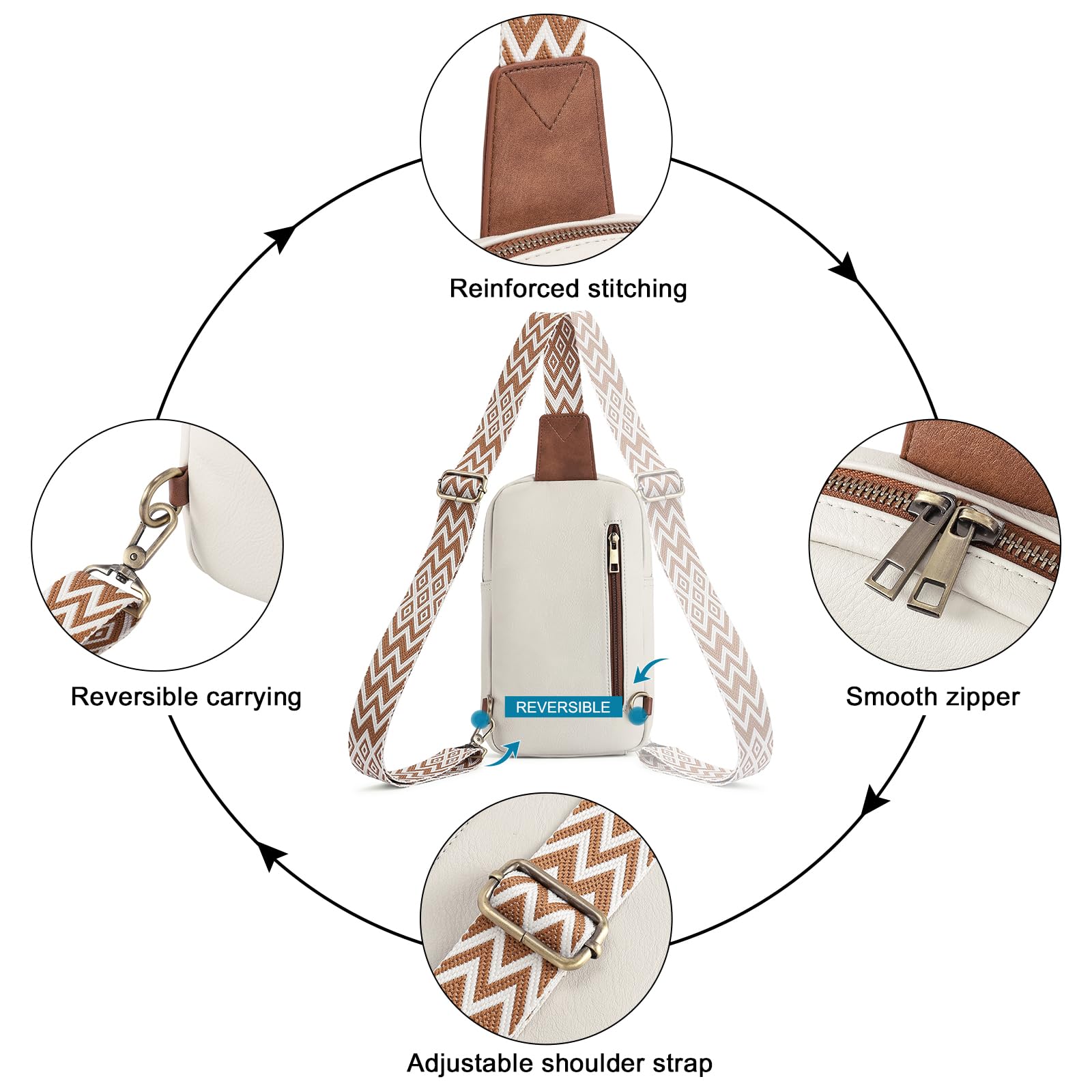 Foto 8 pulgar | Bandolera Cluci Beige para Mujer-Venta Internacional