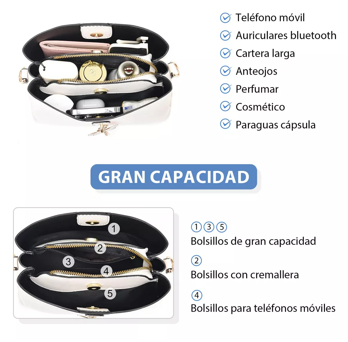 Foto 4 pulgar | Bolsa Bandolera Belug Blanca