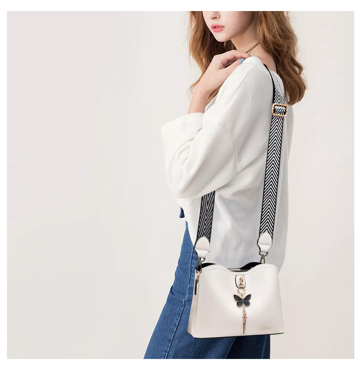 Foto 5 | Bolsa Bandolera Belug Blanca