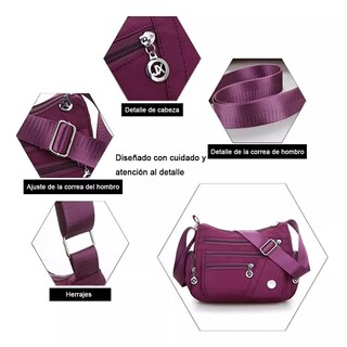 Foto 2 | Bolso Multifuncional Impermeable y Antirrobo Púrpura para Mujer