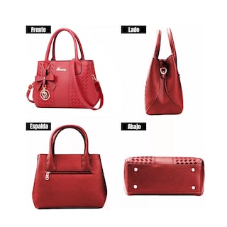 Foto 4 | Bolso de Mano Tote Rojo para Mujer