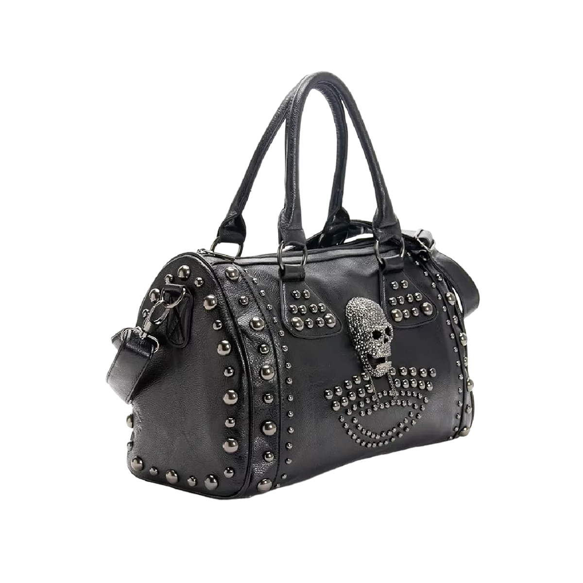 Bolso de Mano Gótico de Cuero Color Negro
