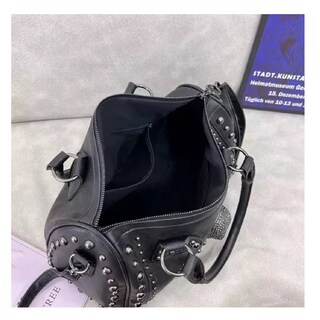 Foto 3 | Bolso de Mano Gótico de Cuero Color Negro