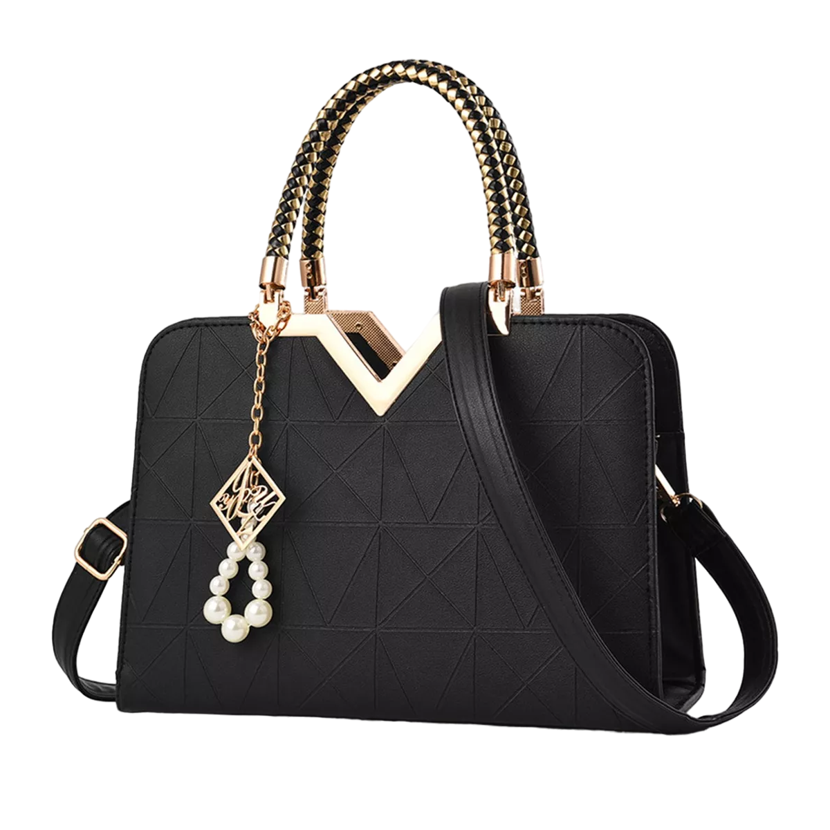 Foto 2 pulgar | Bolso Tote de Piel con Detalle Dorado