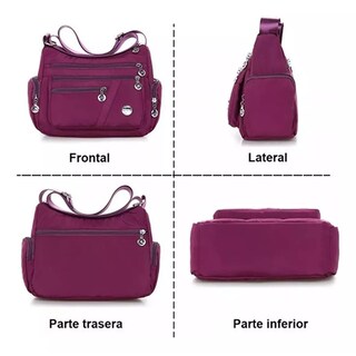 Foto 3 | Bolso Multifuncional Impermeable y Antirrobo Púrpura para Mujer