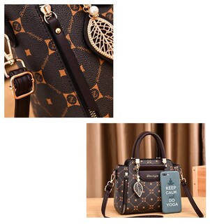 Foto 5 | Bolso Tote Vintage Impermeable Café para Mujer