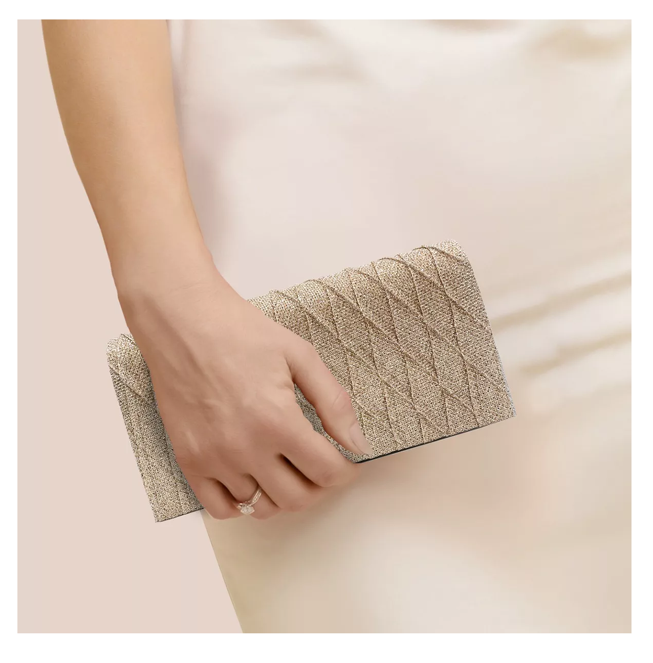 Foto 5 pulgar | Bolsa De Mano De Noche Para Fiesta Elegante Con Cadena Dorado