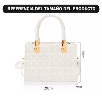 Foto 2 | Bolsa De Diseño De Cuadros Bandolera De Dama Elegante Blanco