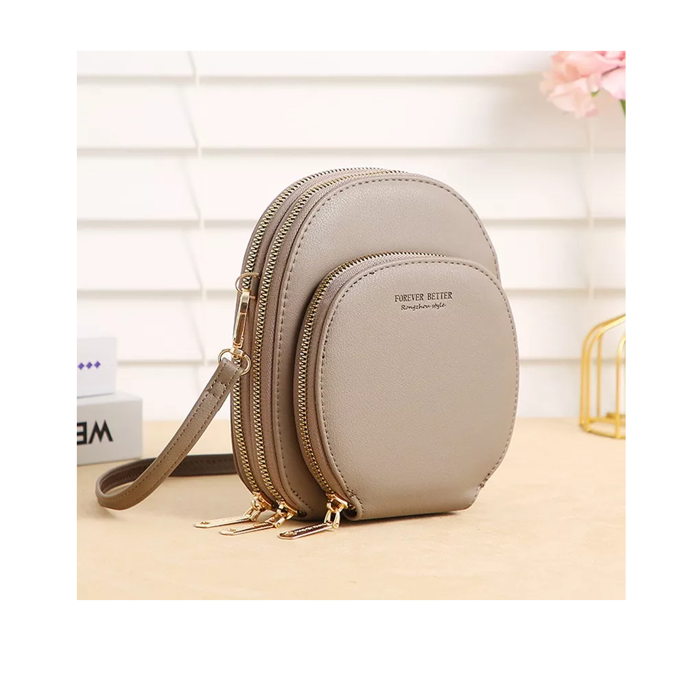Foto 3 pulgar | Bolsa De Hombro Redonda Para Mujer Bolso De Mujer Gris