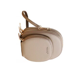 Foto 3 | Bolsa De Hombro Redonda Para Mujer Bolso De Mujer Gris