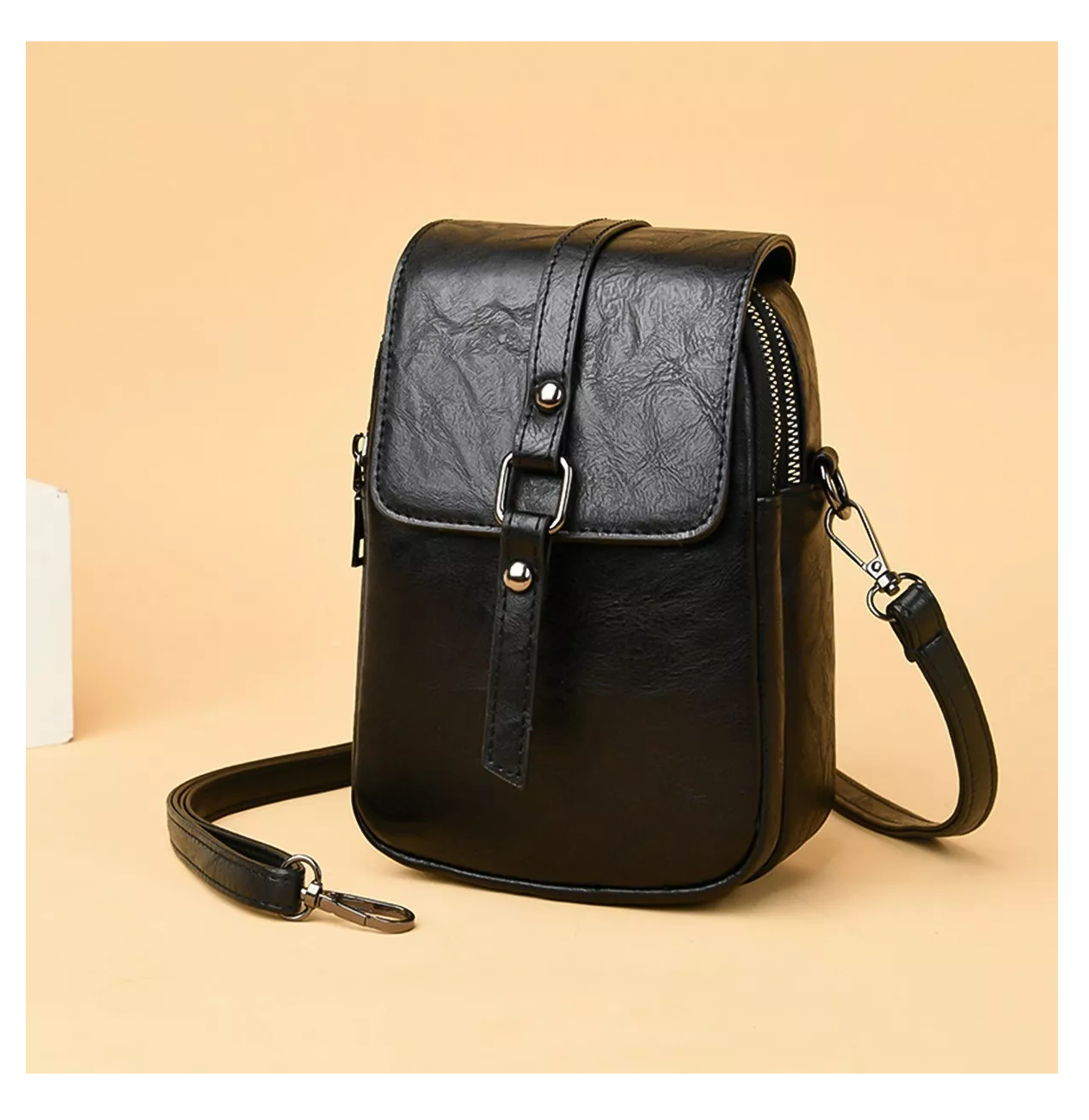 Foto 4 pulgar | Bolso Para Mujer Cartera Bandolera De Moda Para Celular Negro