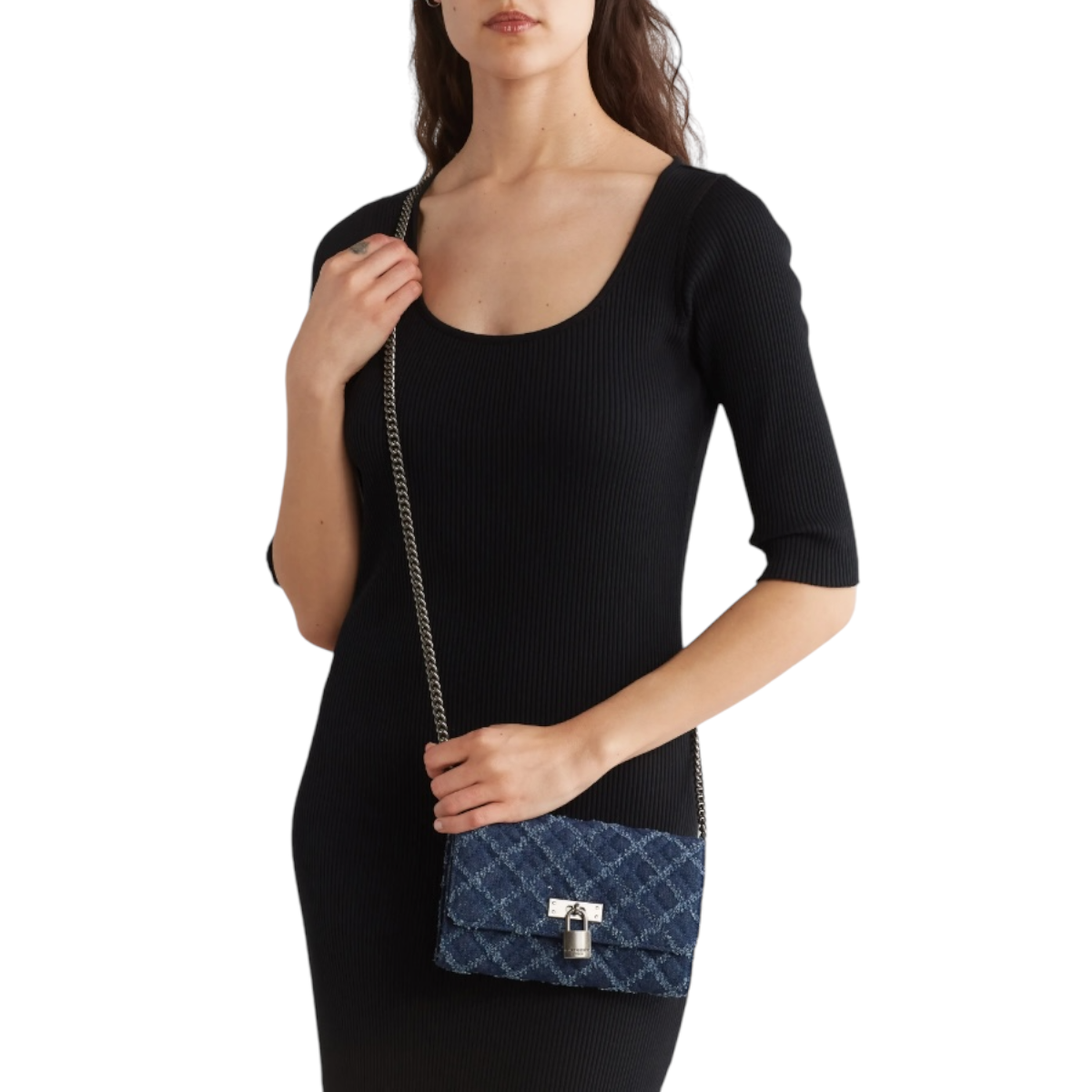 Foto 7 pulgar | Bolsa Crossbody Kurt Geiger London Mezclilla Con Cadena