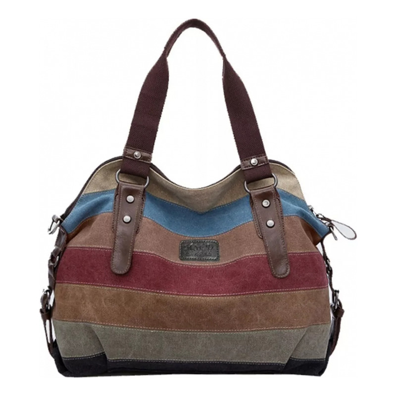 Bolso Diagonal De Tela De Lona De Gran Capacidad Para Mujer - Venta Internacional.