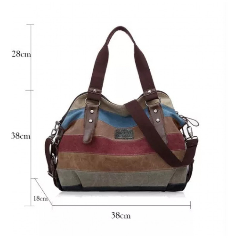 Foto 2 | Bolso Diagonal De Tela De Lona De Gran Capacidad Para Mujer - Venta Internacional.