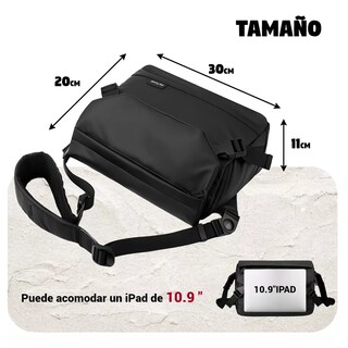 Foto 3 | Bolsa Bandolera Funcional Negro