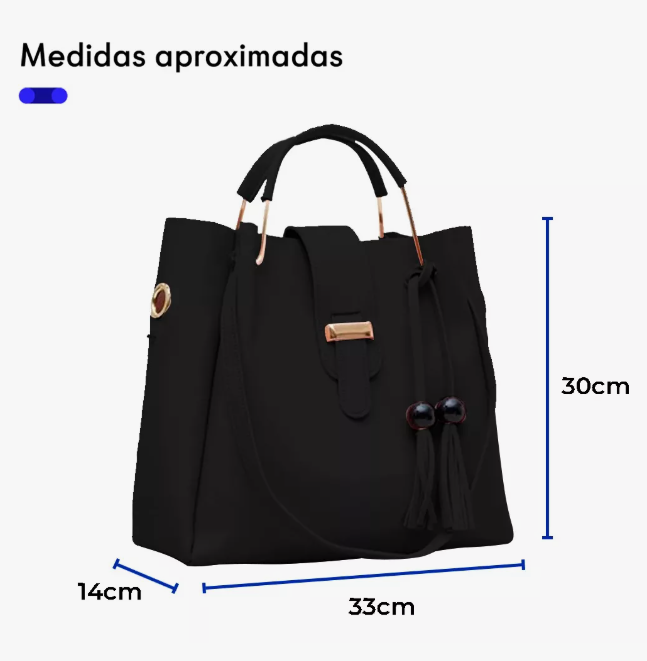 Foto 2 | Set de 3 Bolsas Wünd Negro