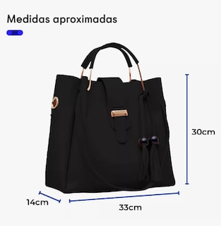Foto 2 | Set de 3 Bolsas Wünd Negro