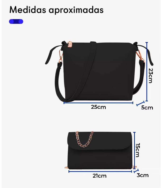Foto 3 | Set de 3 Bolsas Wünd Negro