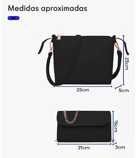 Foto 3 | Set de 3 Bolsas Wünd Negro