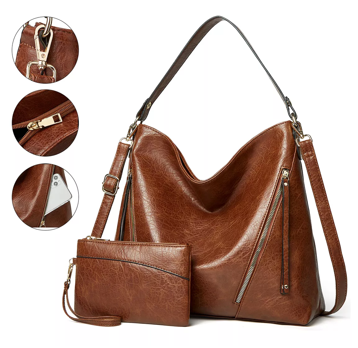 Foto 2 | Set de Bolsas Lab.G Marrón para Mujer