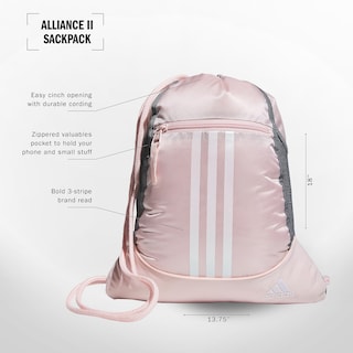 Foto 2 | Bolsa De Gimnasio Adidas Alliance Sackpack 12 L, Color Rosa Arenoso Y Blanco - Venta Internacional.