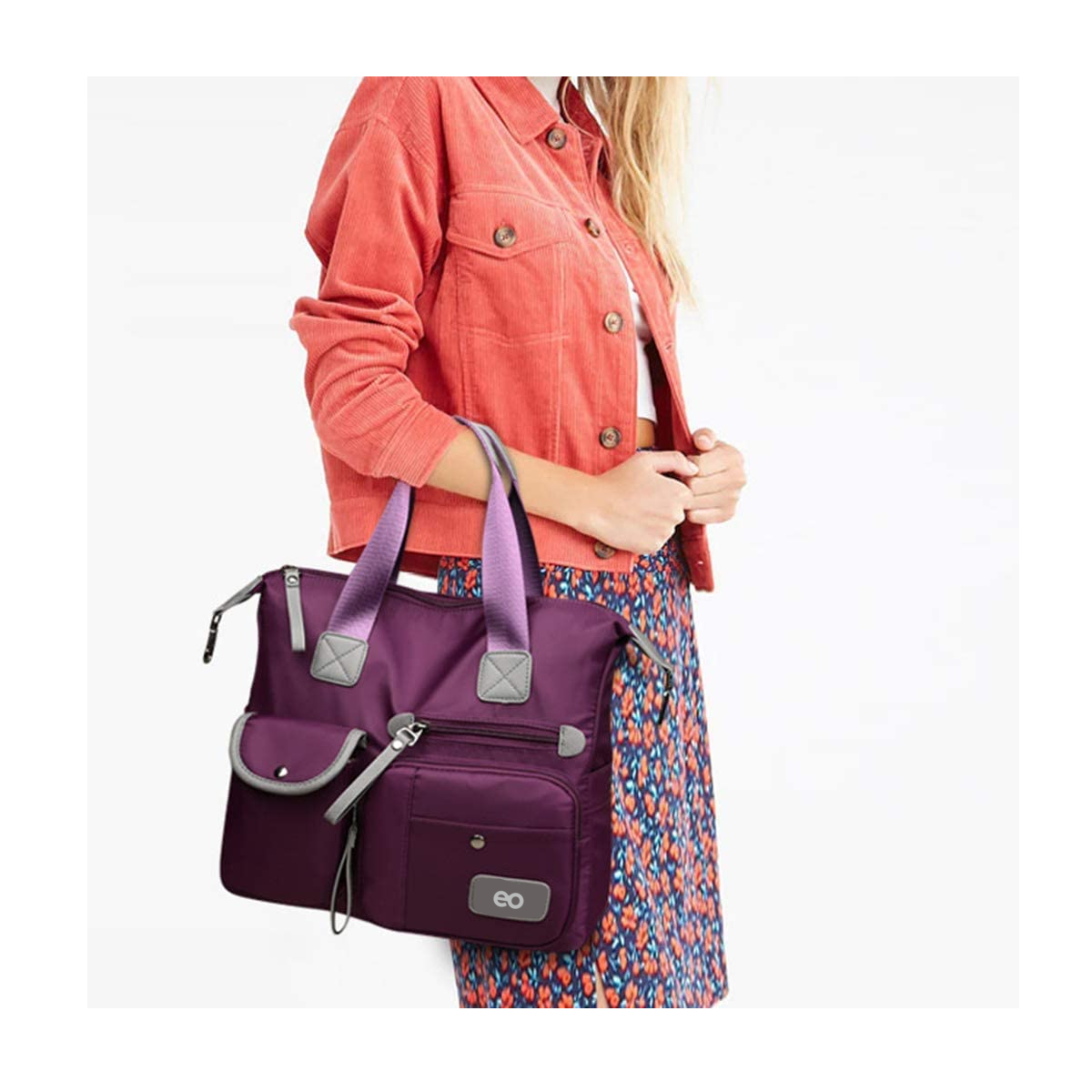 Foto 4 pulgar | Language Bolsa Bandolera De Mujer, Impermeable. Eo Safe Imports Esi-5530-1 Purpura