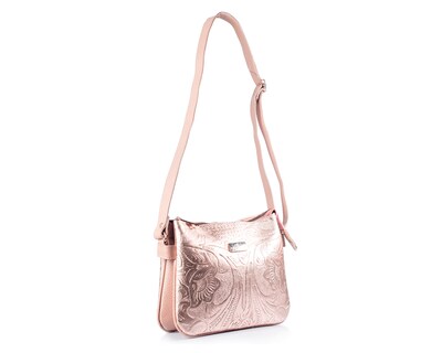 Foto 7 | Bolso A Ángelozano Tipo Crossbody De Piel Vacuna Con Grabado Tipo Cincelado Modelo Jaqueline