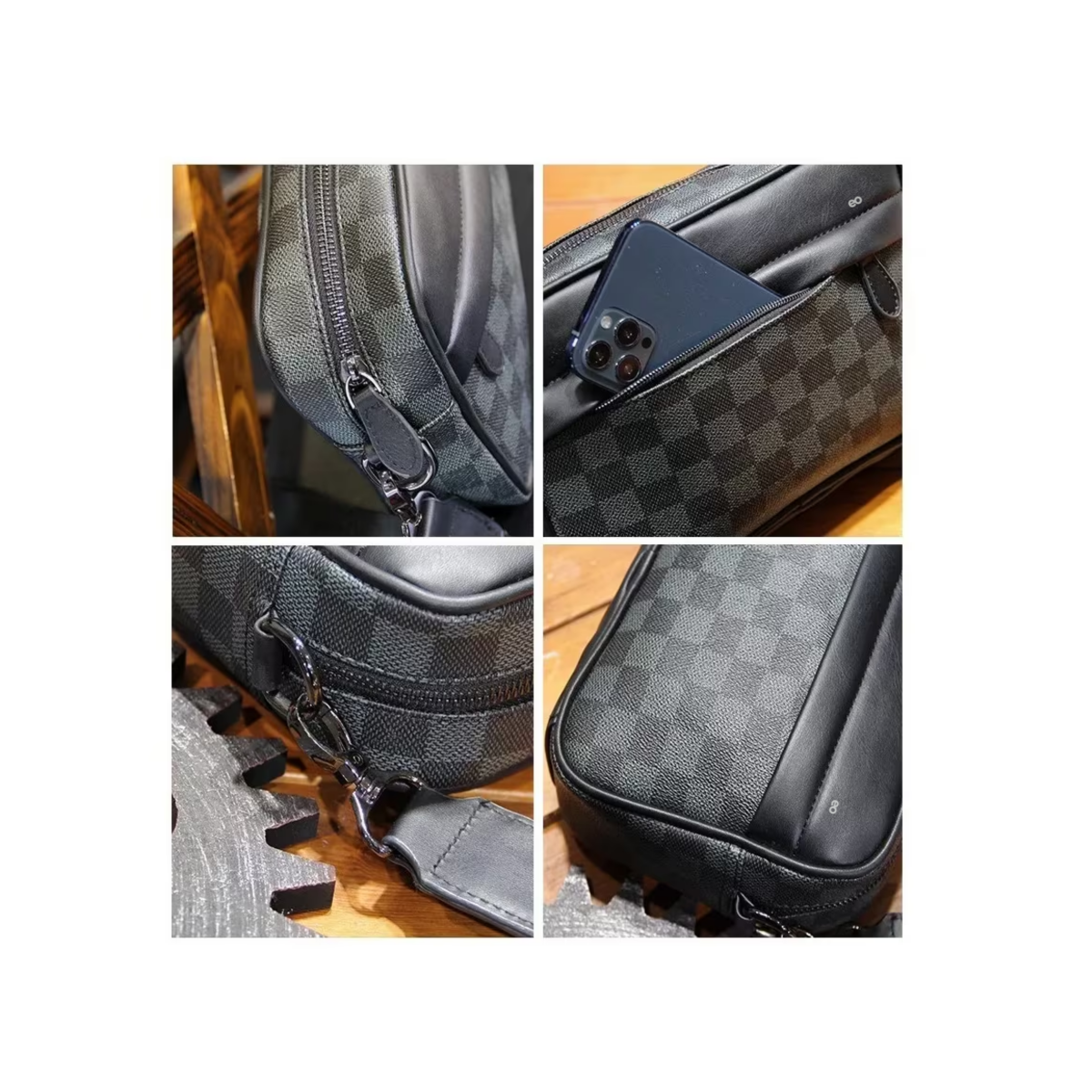 Foto 3 | Bandolera De Cuero Eo Safe Imports Esi-5524-1 Negro
