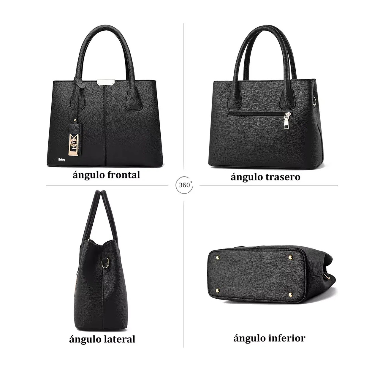 Foto 4 pulgar | Bolso Para Laptop Belug Impermeable Negro Para Mujer