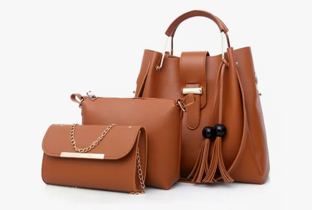 Foto 1 | Set Bolsas Xtellar Bandolera + Cosmetiquera + Cartera Marrón 3 Piezas