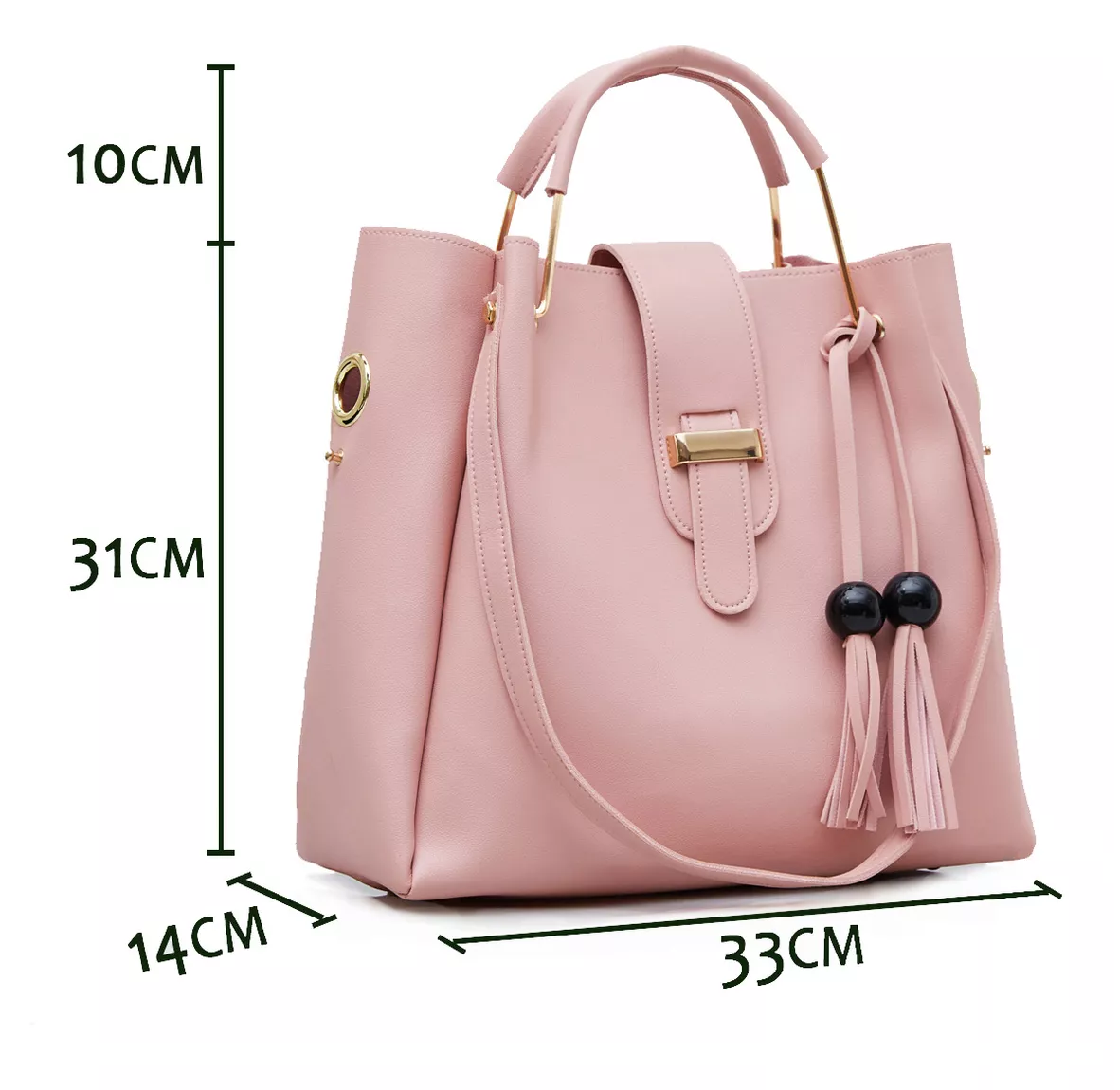 Foto 2 | Set 3 Bolsas Mujer Borla Moda Cartera Crossbody Tote Hobo Pu Color Rosa