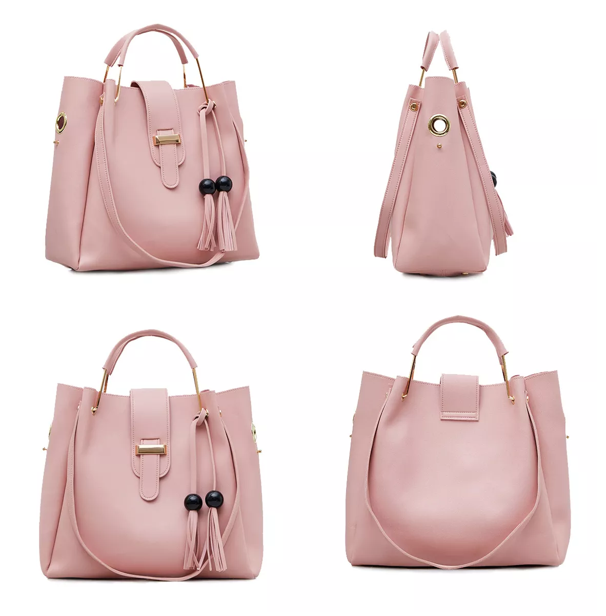 Foto 4 | Set 3 Bolsas Mujer Borla Moda Cartera Crossbody Tote Hobo Pu Color Rosa