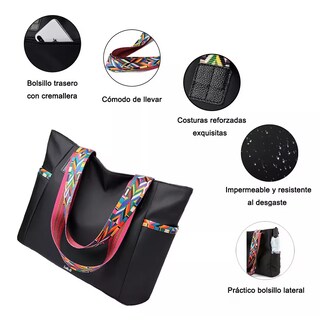 Foto 5 | Bolso De Gran Capacidad Lab.g Para Mujer Ligeros Negro