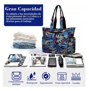 Foto 4 | Bolsa De Mujer Tote Bag Color Hojas
