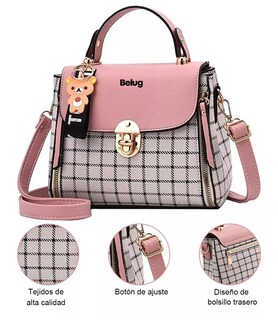 Foto 4 | Bolso Antirrobo De Hombro Belug Rosa Para Mujer