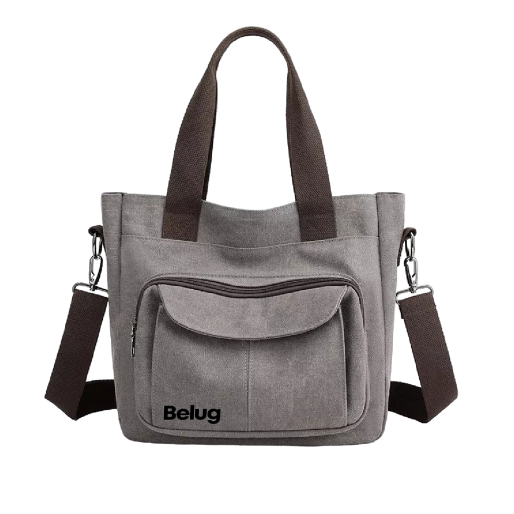 Foto 2 pulgar | Bolsa Moderna Y Urbana De Lona De Gran Capacidad Para Mujer Gris Café Belug